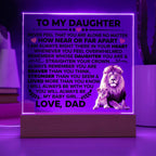 To My Daughter – Braver Square Plaque