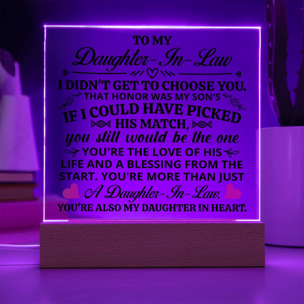 To My Daughter-in-Law – Honor Square Plaque