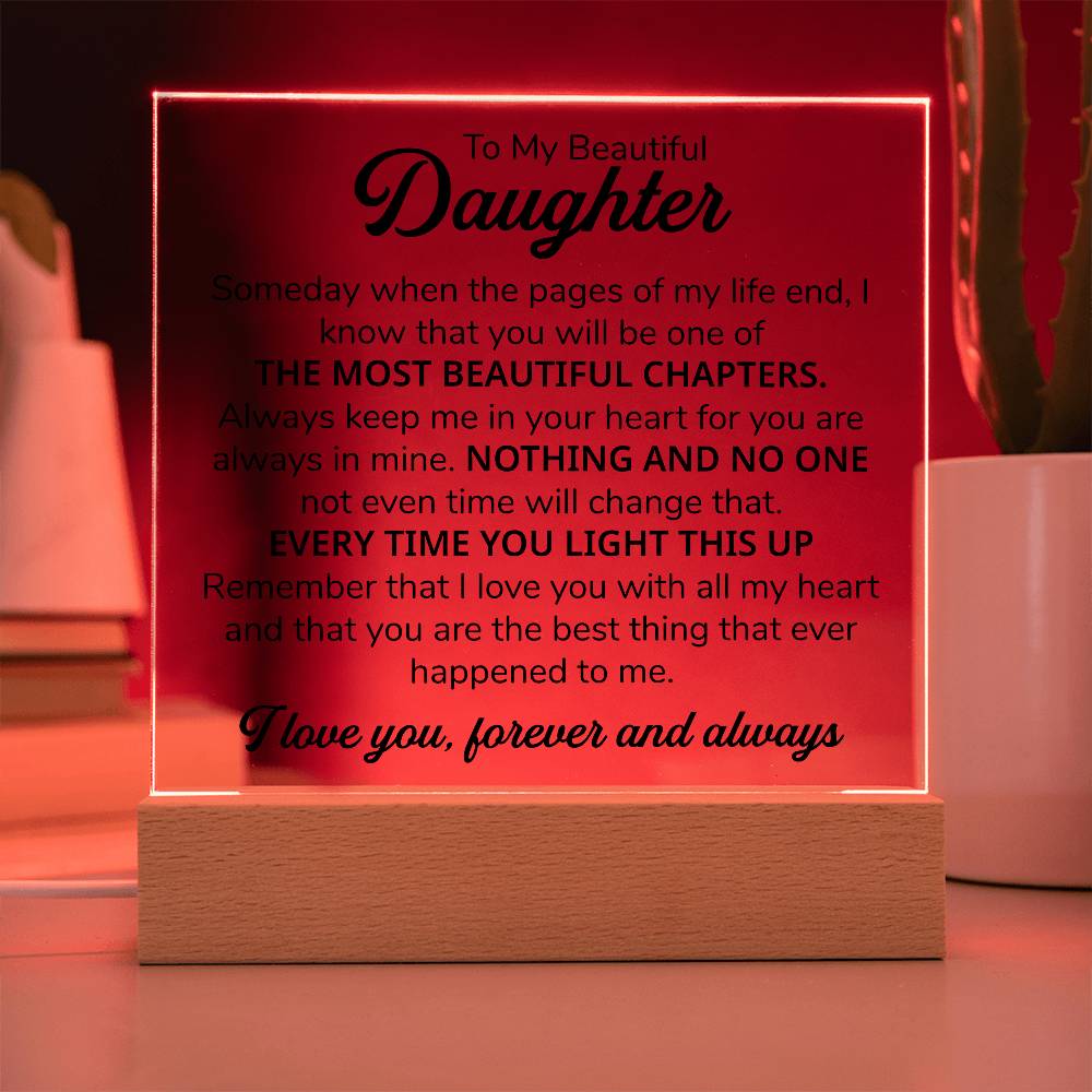 To My Daughter – Chapters Square Plaque