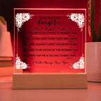 To My Beautiful Daughter – Square Plaque