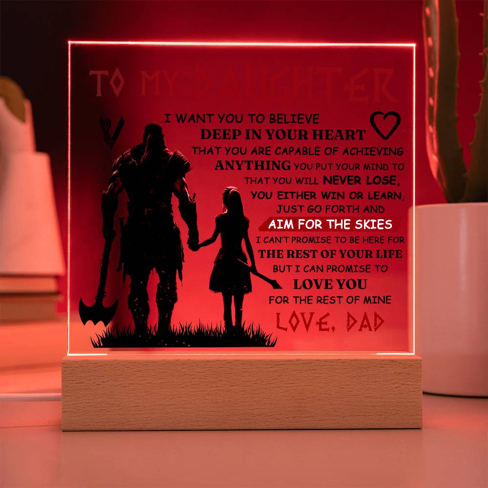 To My Daughter – Viking Square Plaque