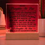 To My Daughter-in-Law – Honor Square Plaque