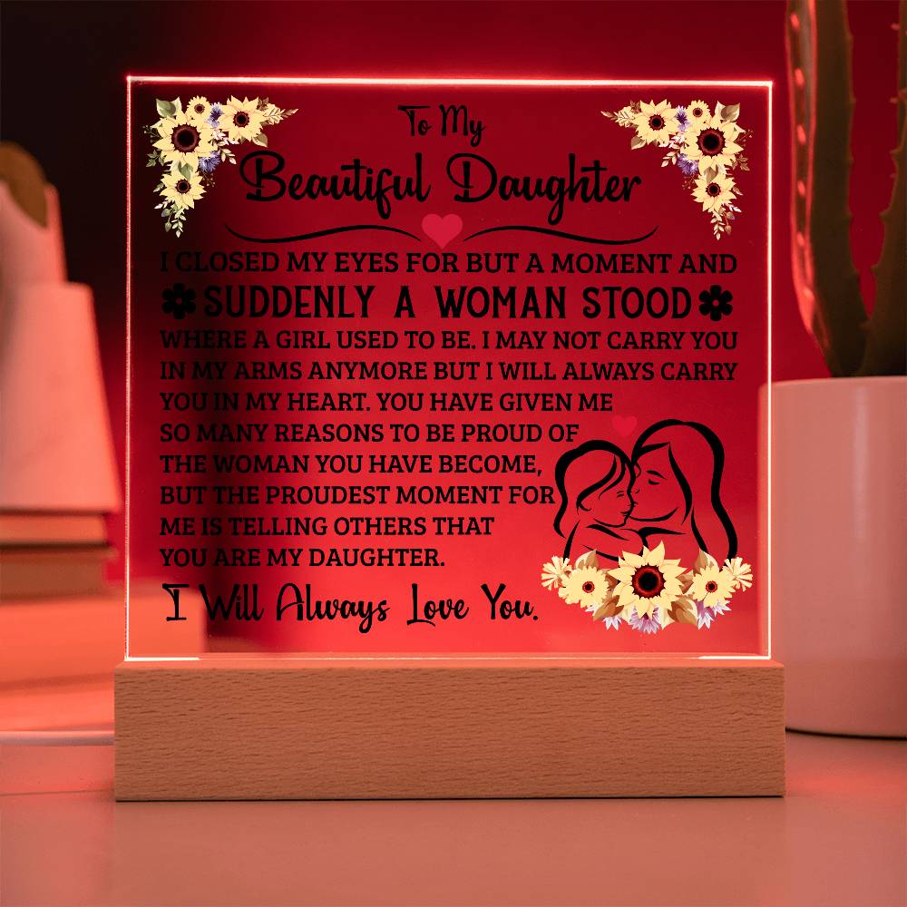To My Daughter – Square Plaque