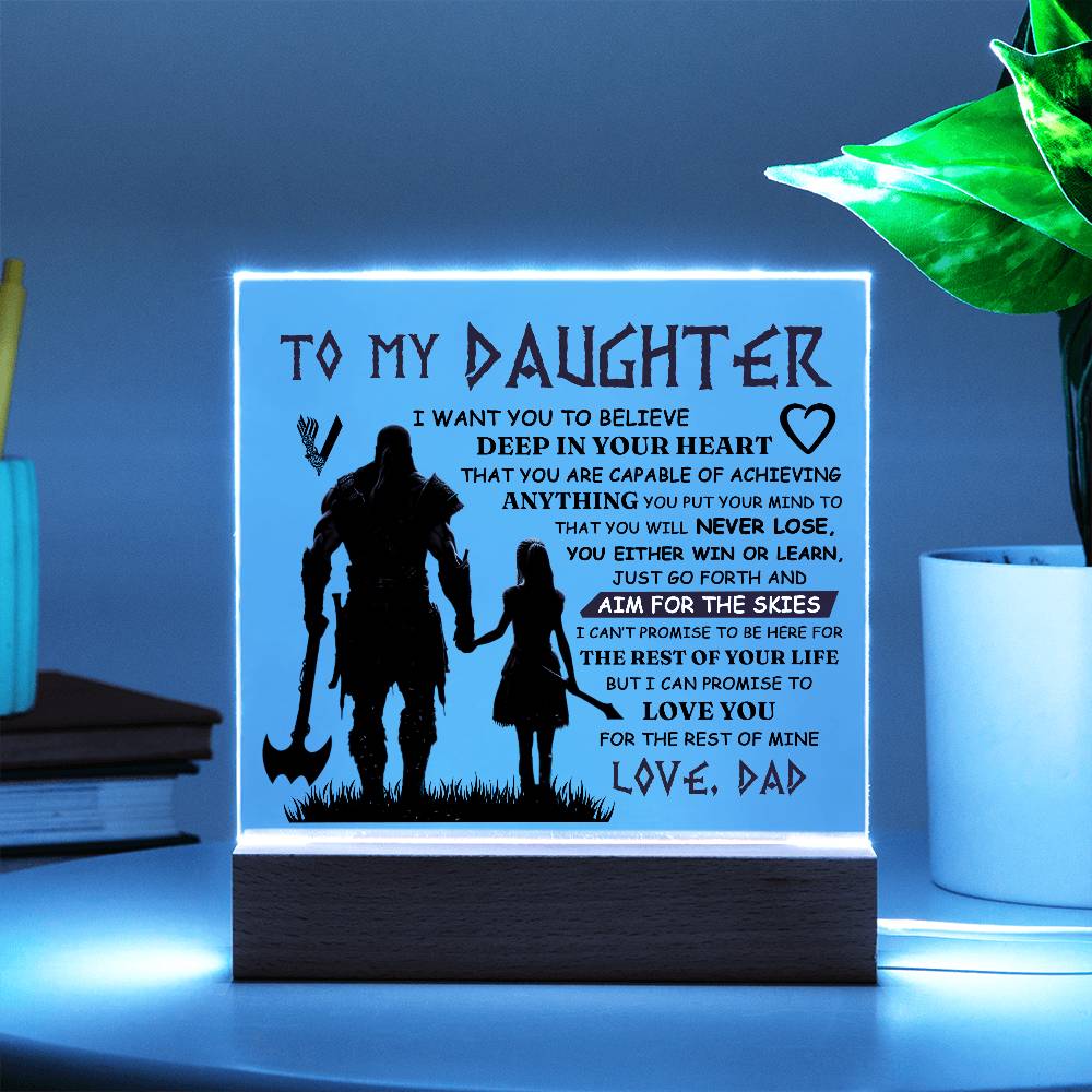 To My Daughter – Viking Square Plaque