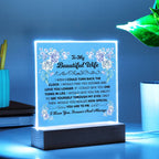 To My Beautiful Wife – Square Plaque