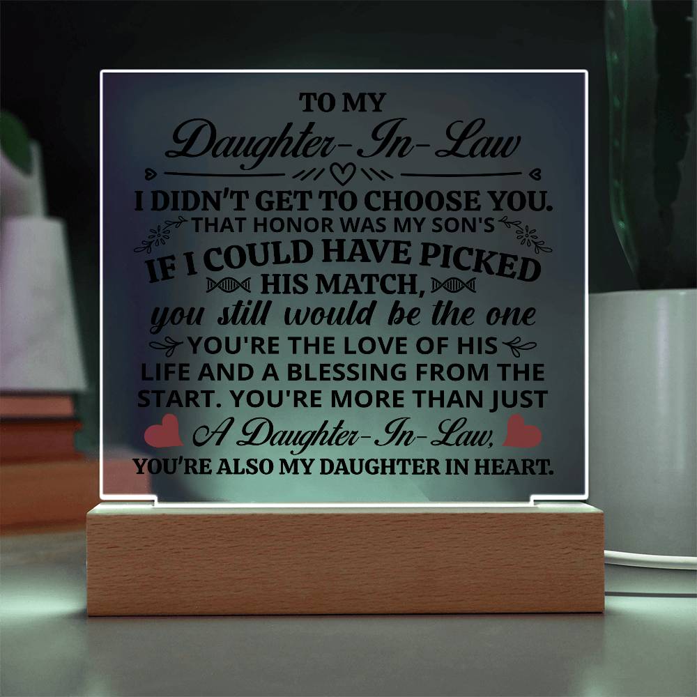 To My Daughter-in-Law – Honor Square Plaque