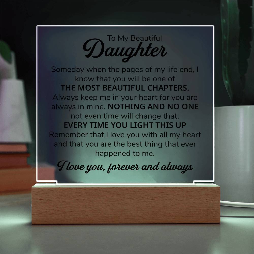 To My Daughter – Chapters Square Plaque