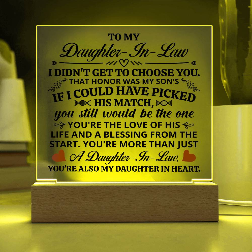 To My Daughter-in-Law – Honor Square Plaque