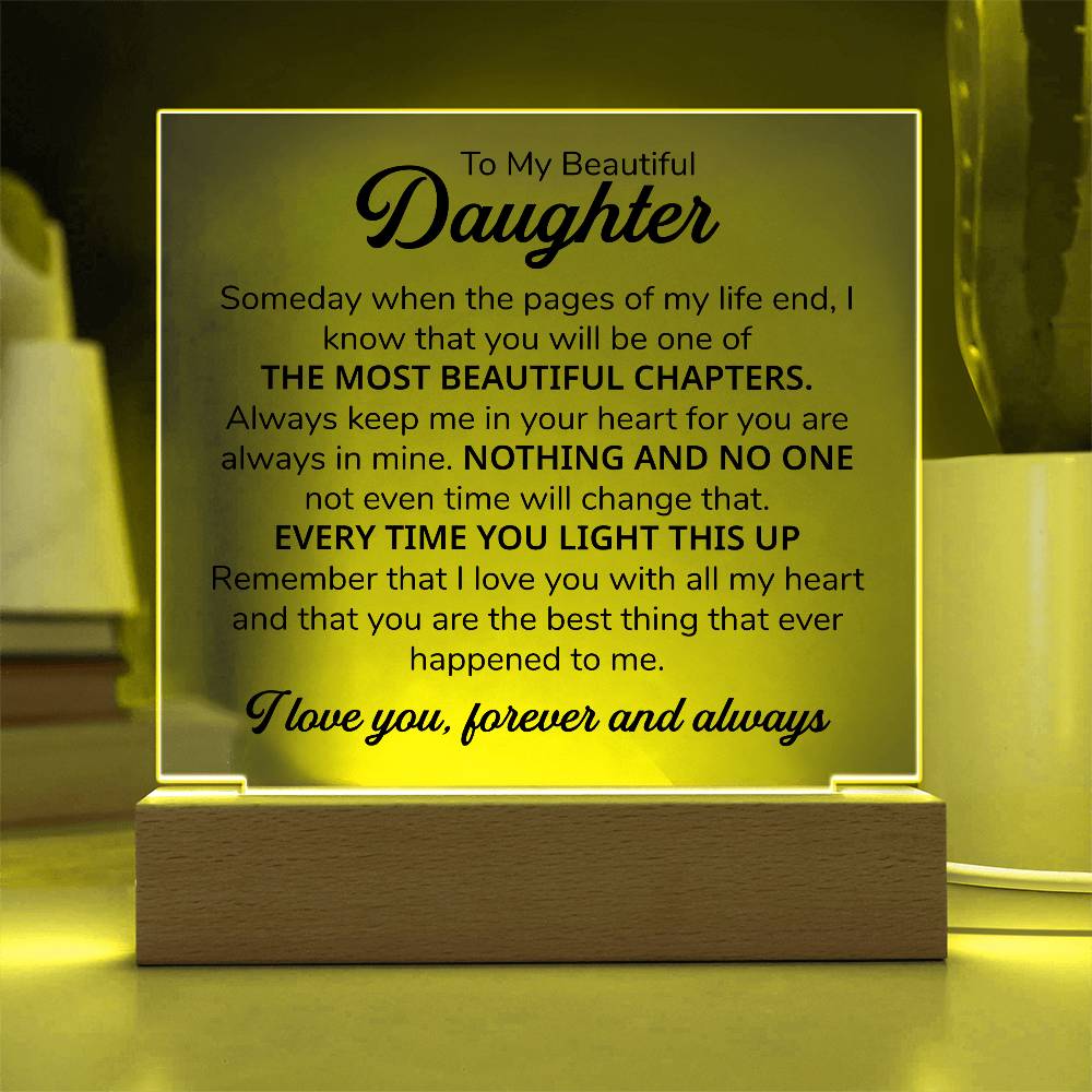 To My Daughter – Chapters Square Plaque