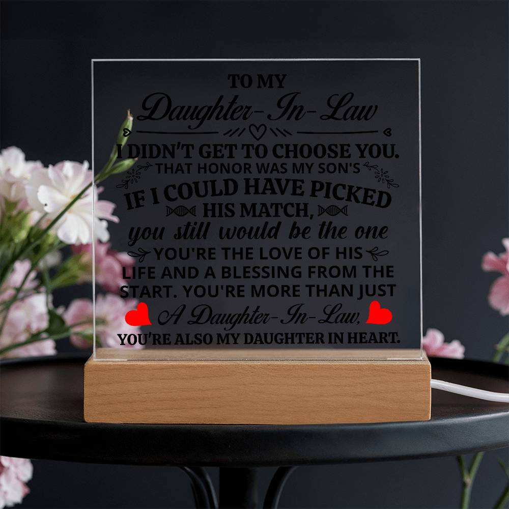 To My Daughter-in-Law – Honor Square Plaque