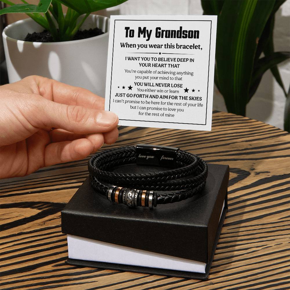 To My Grandson – Believe Deep Bracelet