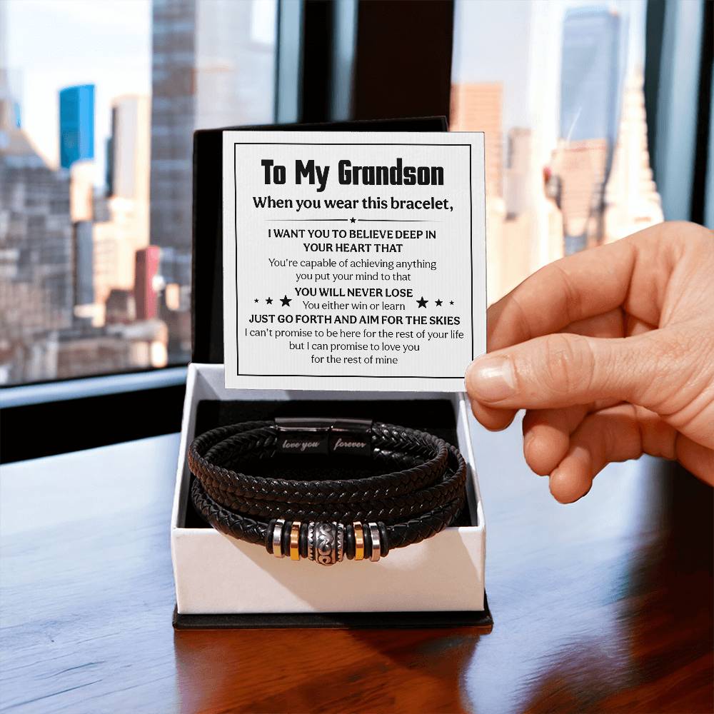 To My Grandson – Believe Deep Bracelet