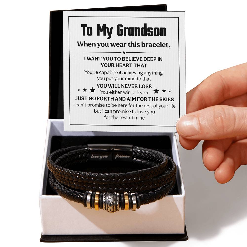 To My Grandson – Believe Deep Bracelet