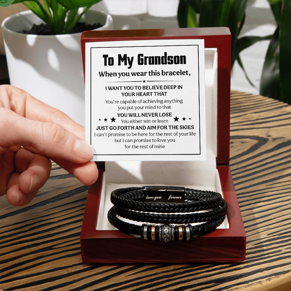 To My Grandson – Believe Deep Bracelet