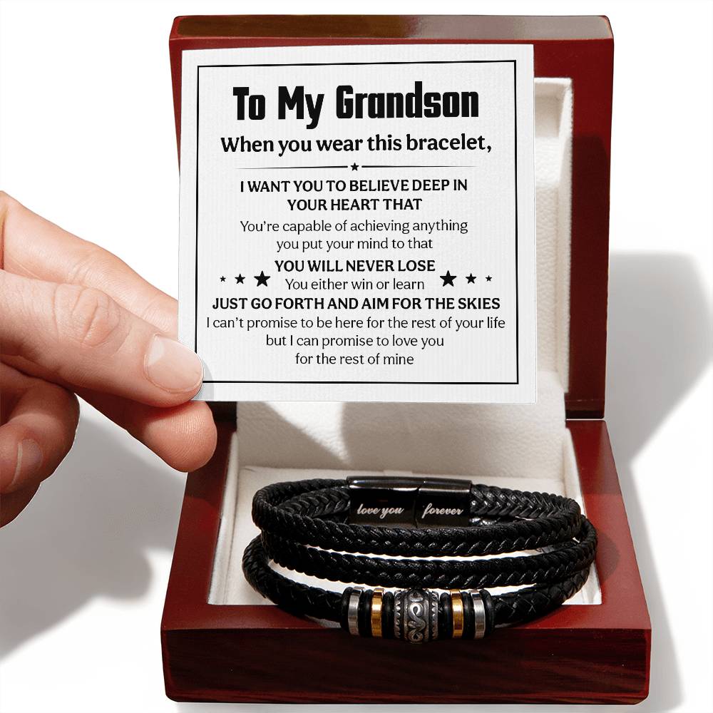 To My Grandson – Believe Deep Bracelet
