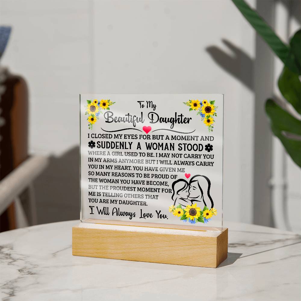To My Daughter – Square Plaque