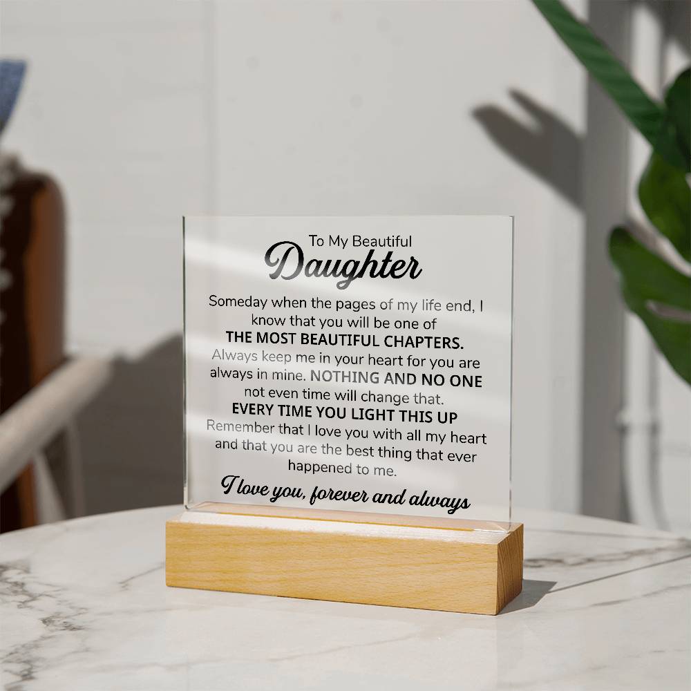 To My Daughter – Chapters Square Plaque