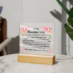 To My Beautiful Wife – Square LED Plaque