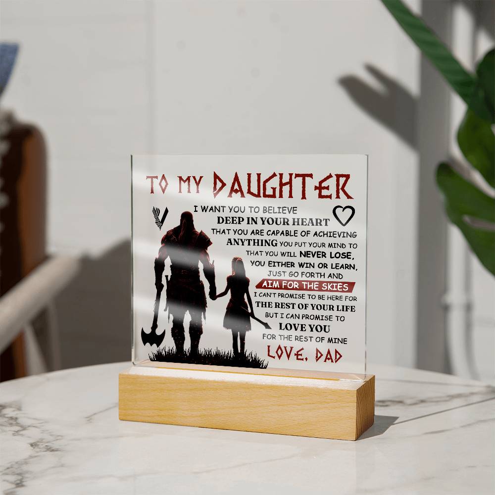 To My Daughter – Viking Square Plaque