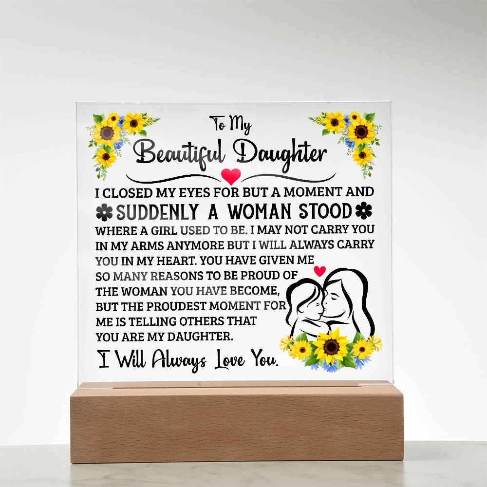 To My Daughter – Square Plaque