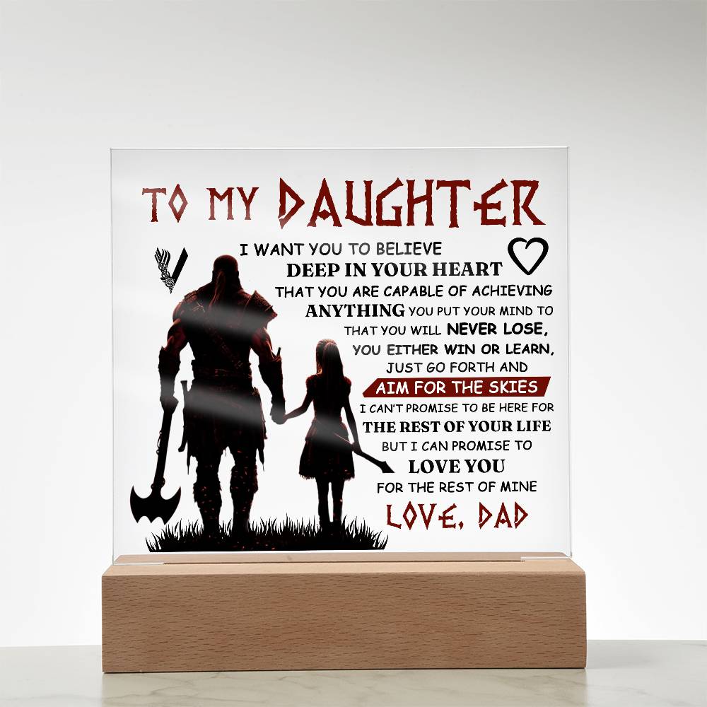 To My Daughter – Viking Square Plaque