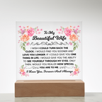 To My Beautiful Wife – Square LED Plaque