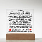 To My Daughter-in-Law – Honor Square Plaque