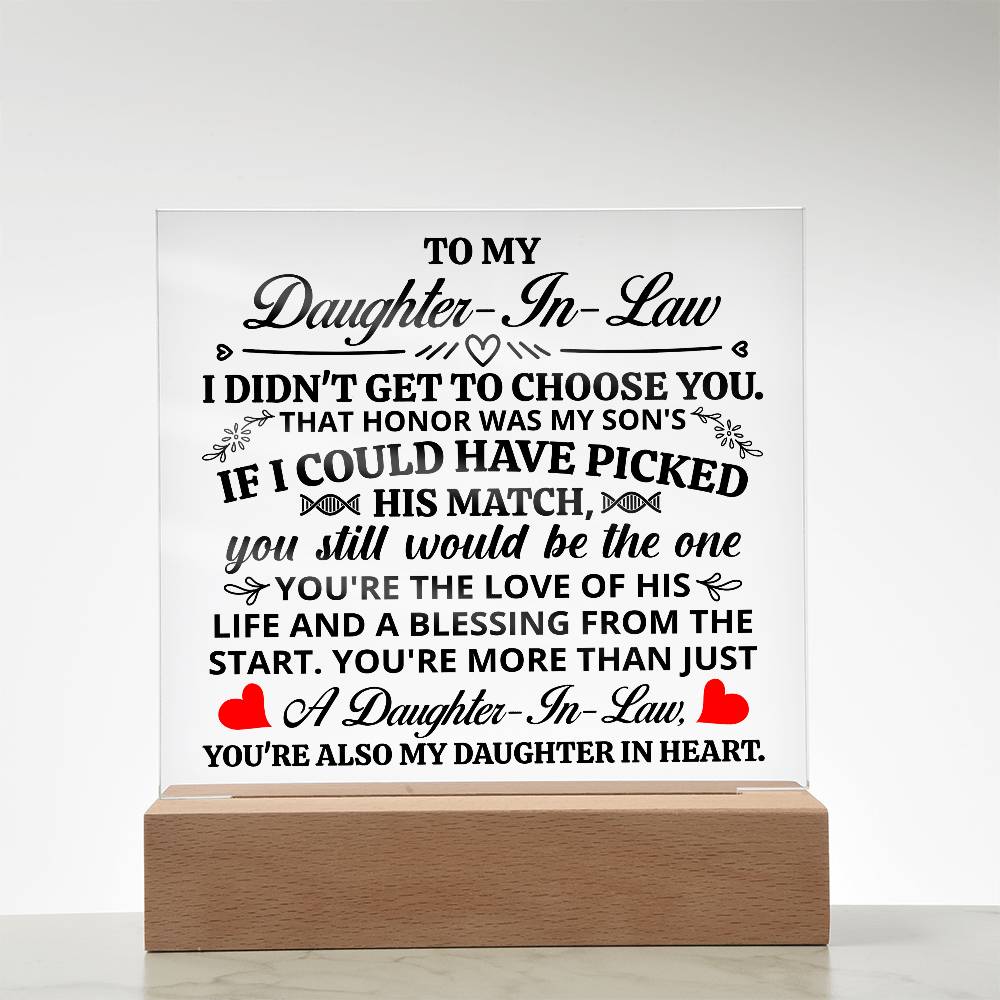 To My Daughter-in-Law – Honor Square Plaque