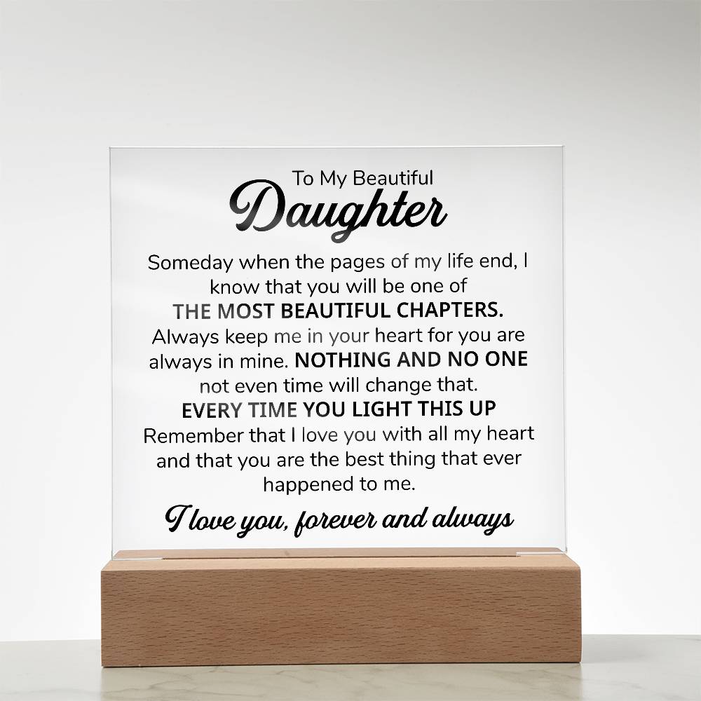To My Daughter – Chapters Square Plaque