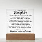 To My Daughter – Chapters Square Plaque