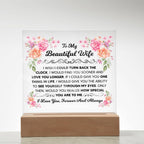 To My Beautiful Wife – Square Plaque