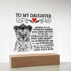 To My Daughter – Lion Crown Square Plaque