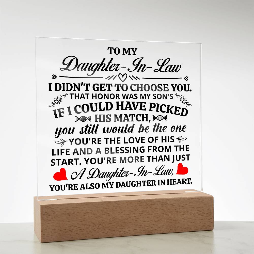 To My Daughter-in-Law – Honor Square Plaque