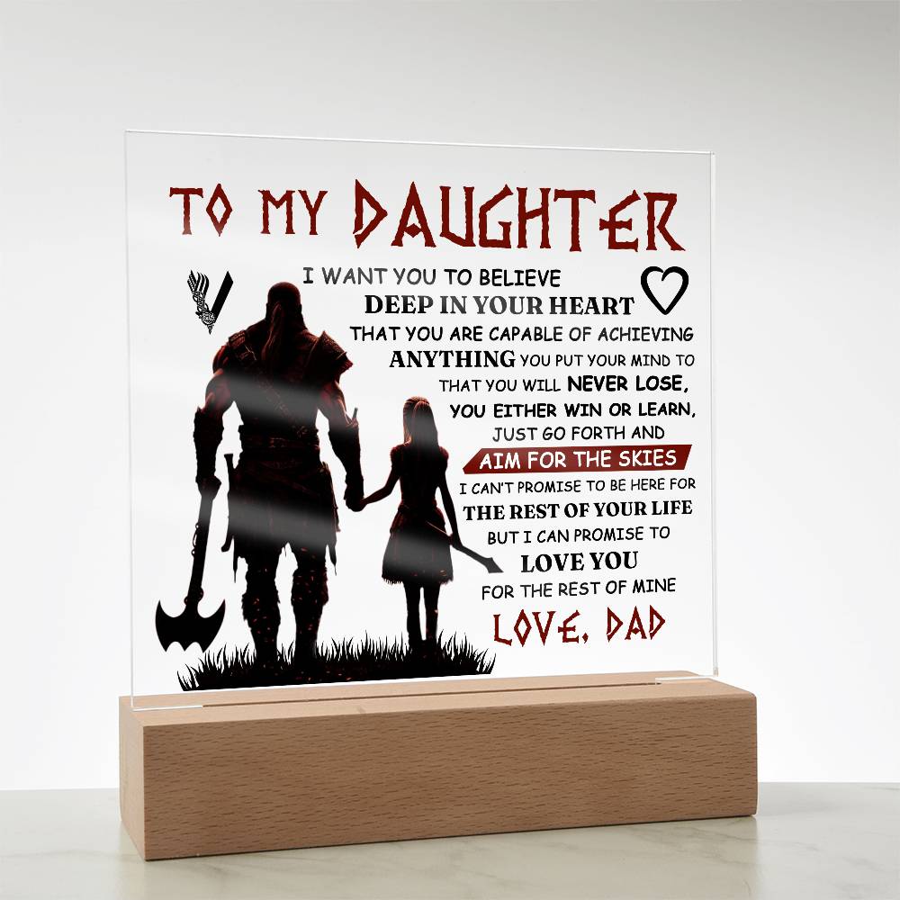 To My Daughter – Viking Square Plaque