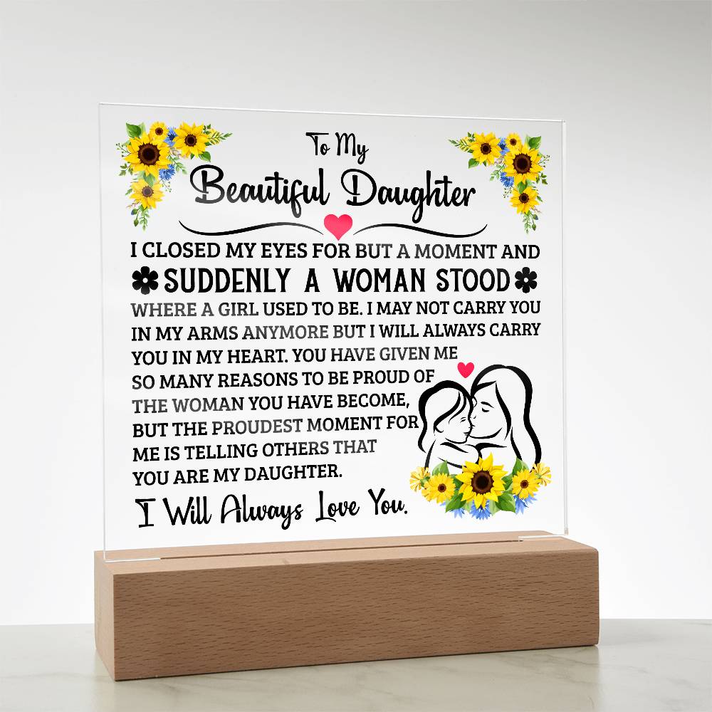 To My Daughter – Square Plaque