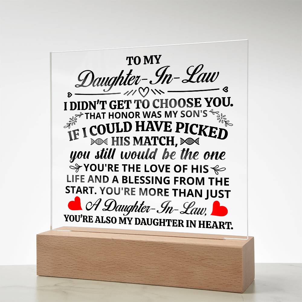To My Daughter-in-Law – Honor Square Plaque
