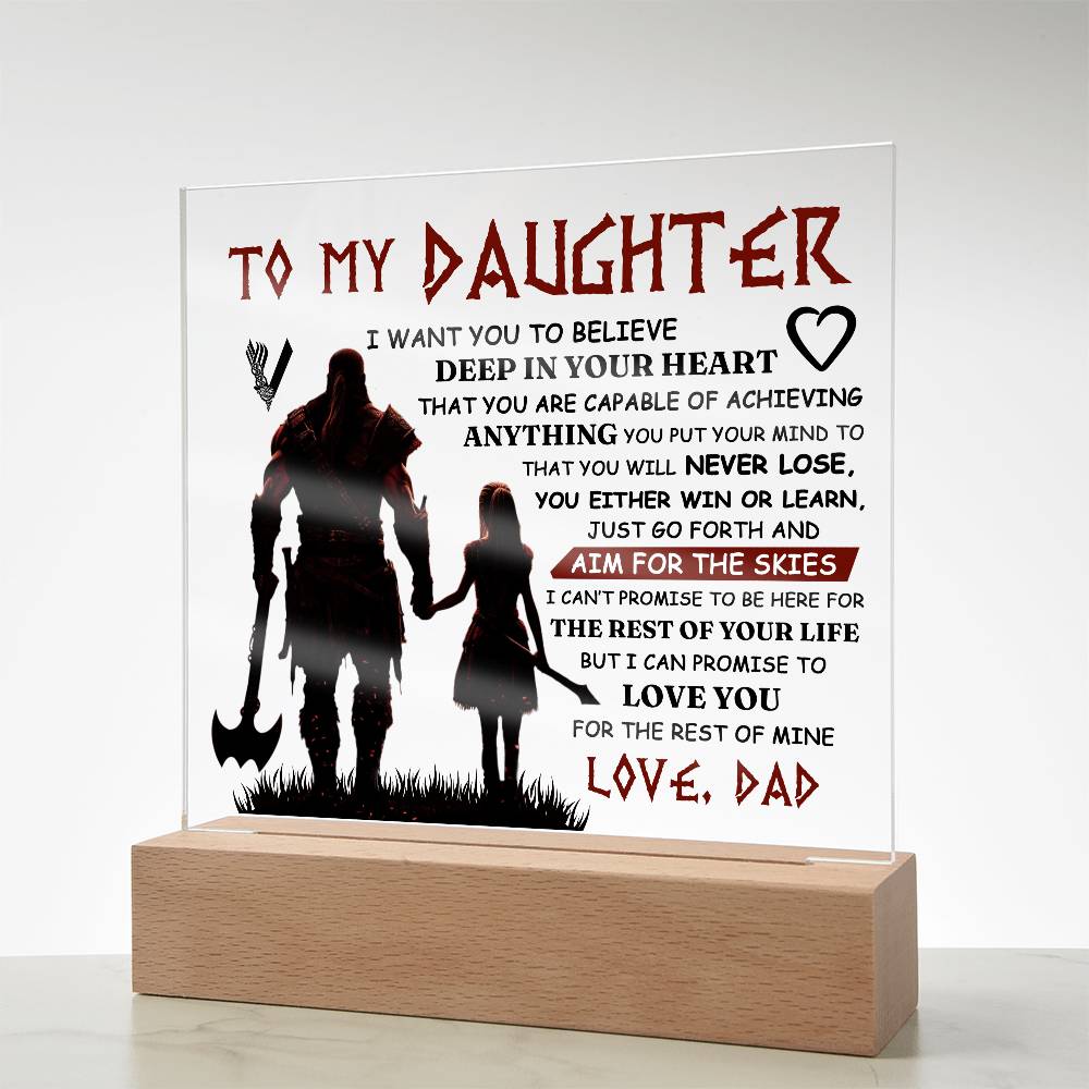 To My Daughter – Viking Square Plaque