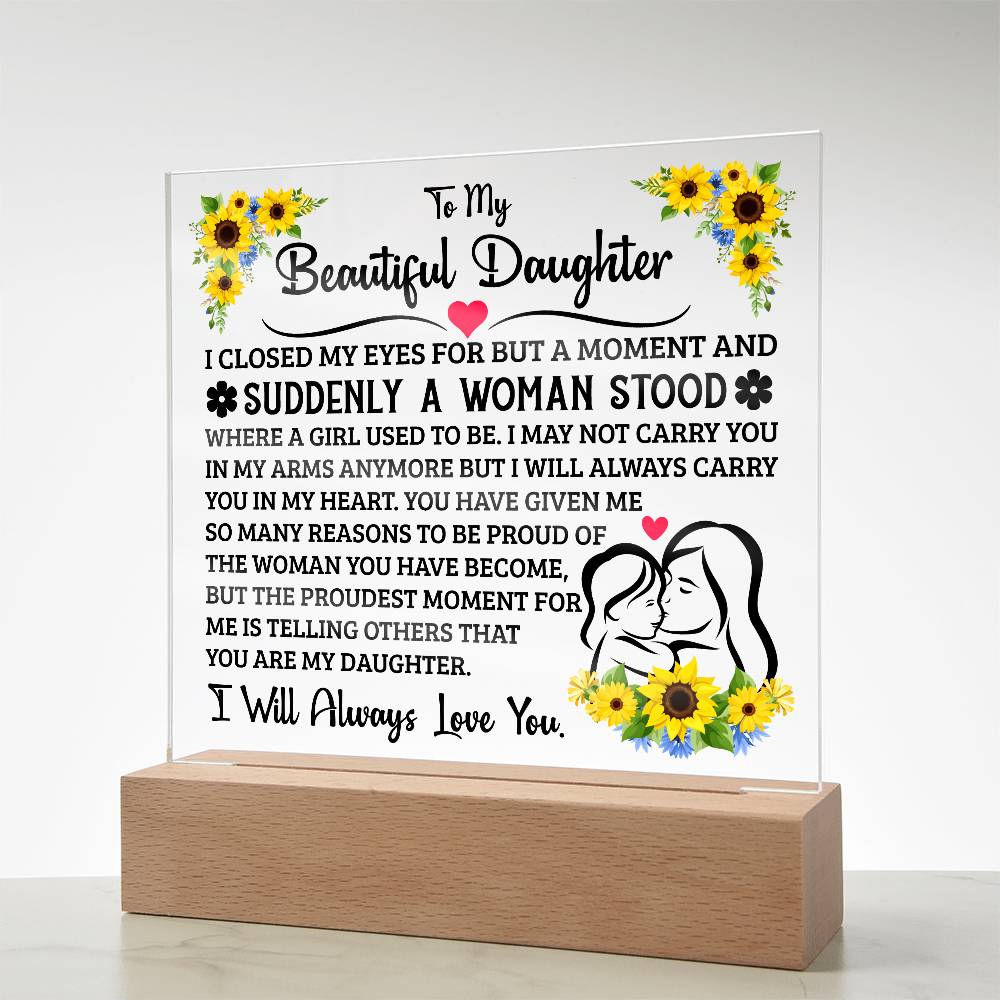 To My Daughter – Square Plaque