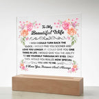 To My Beautiful Wife – Square LED Plaque