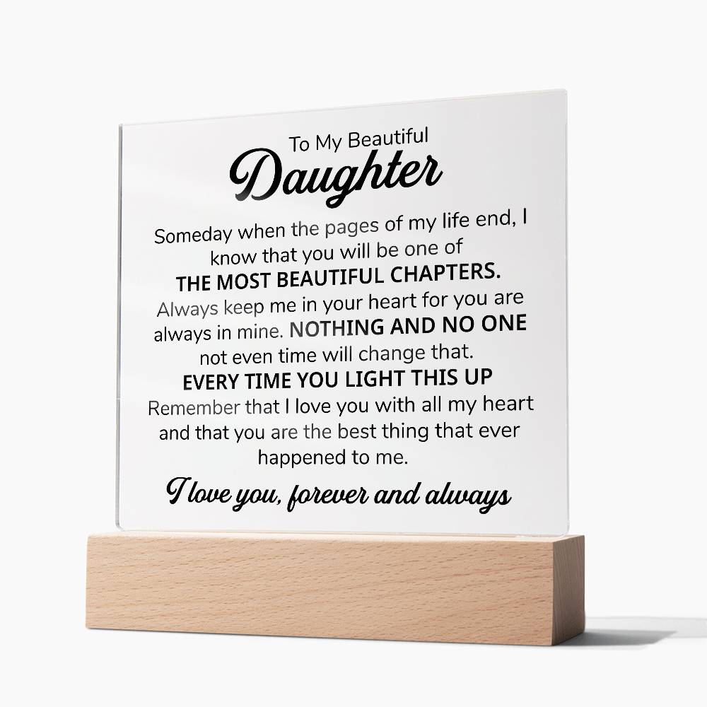 To My Daughter – Chapters Square Plaque