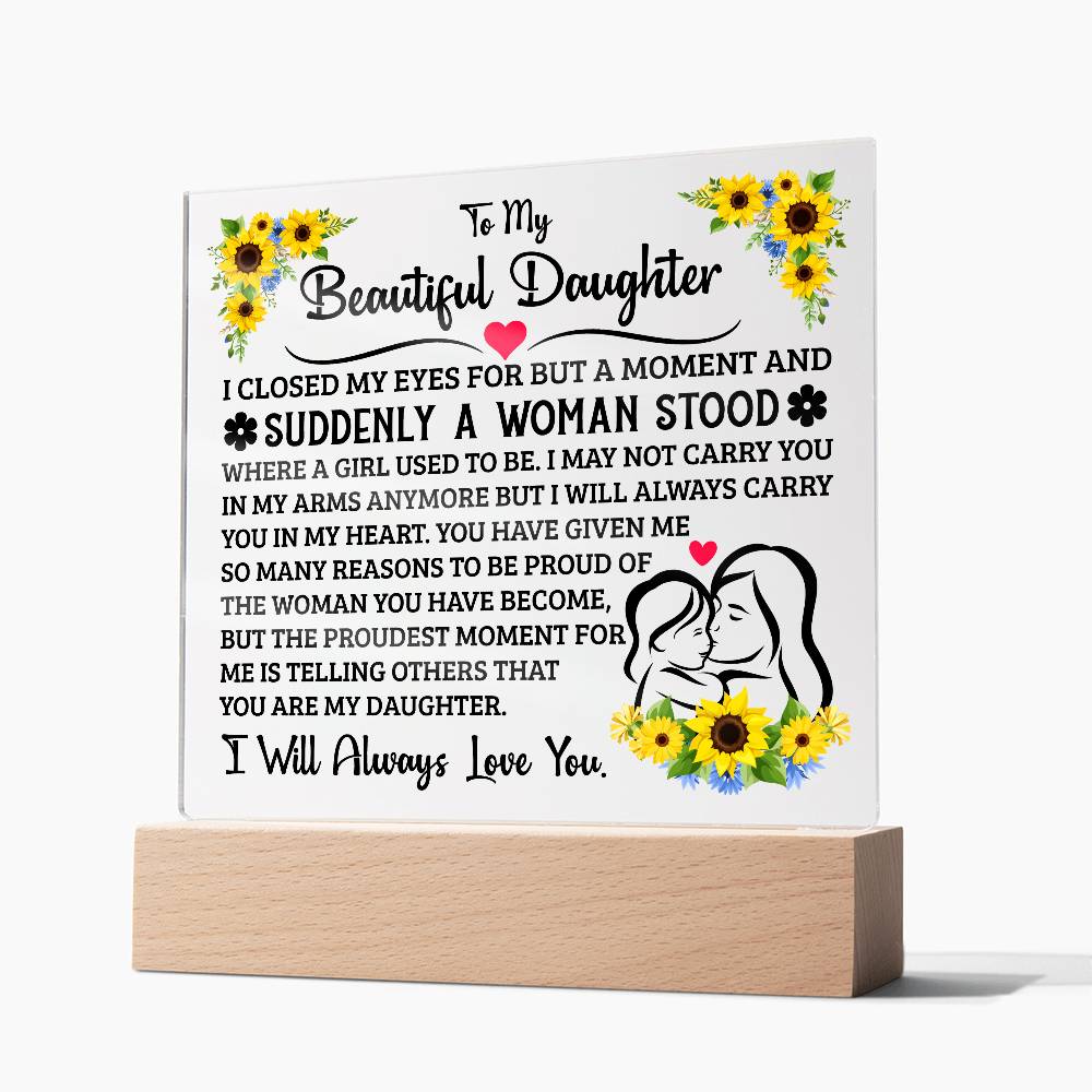 To My Daughter – Square Plaque