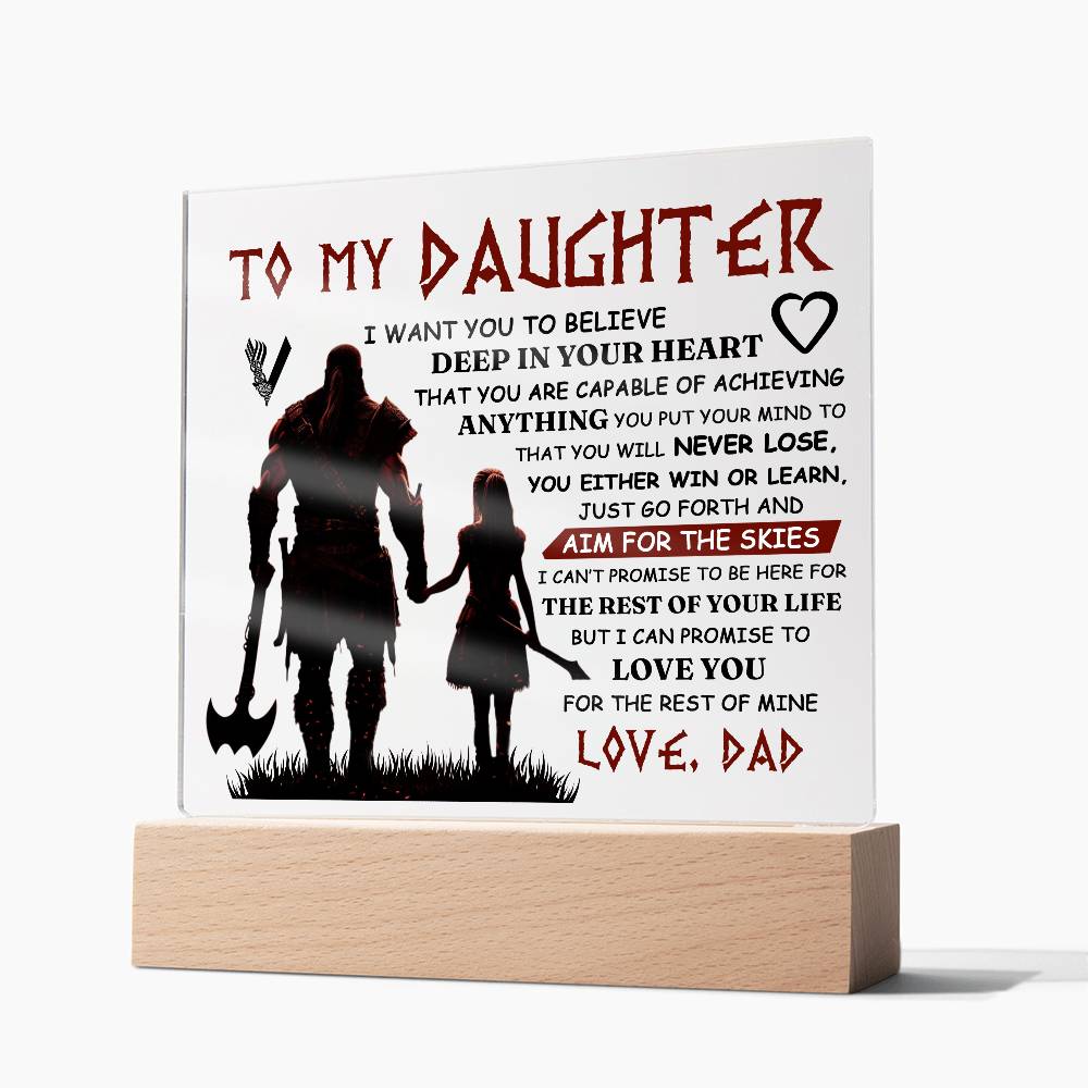 To My Daughter – Viking Square Plaque