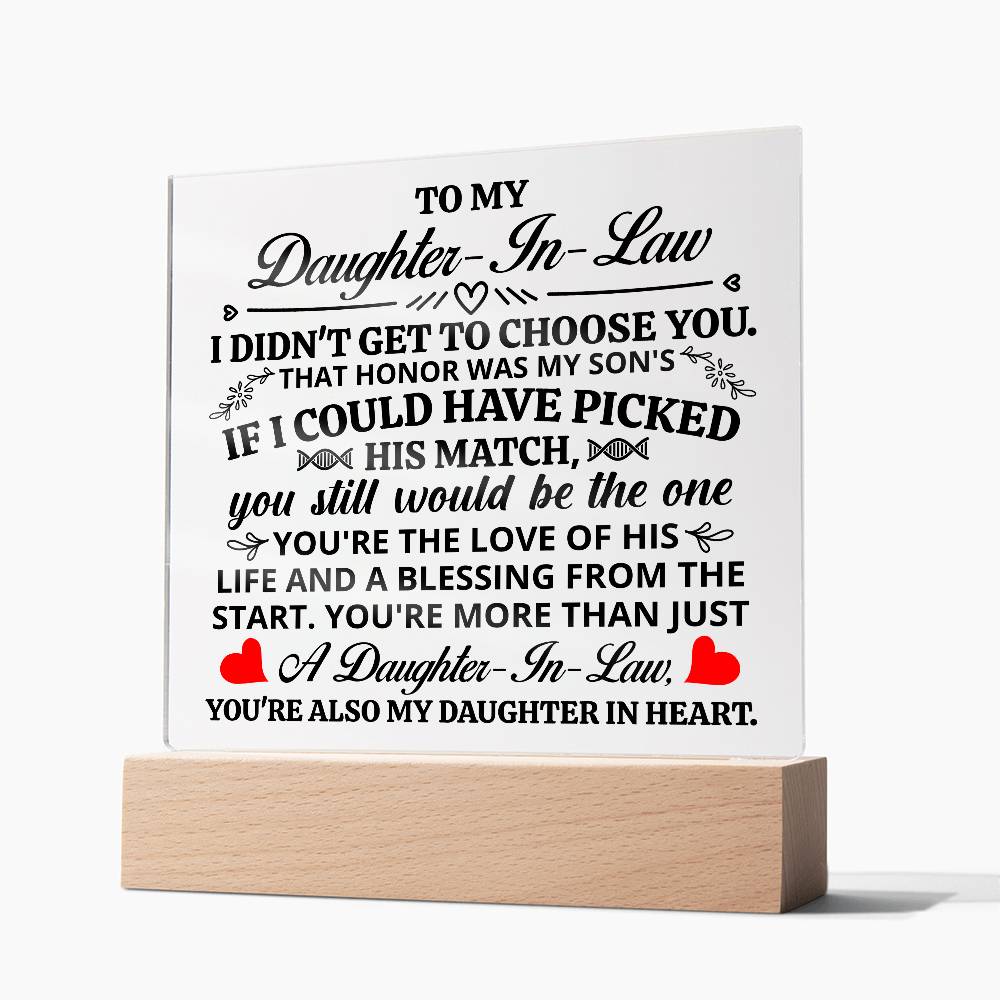 To My Daughter-in-Law – Honor Square Plaque