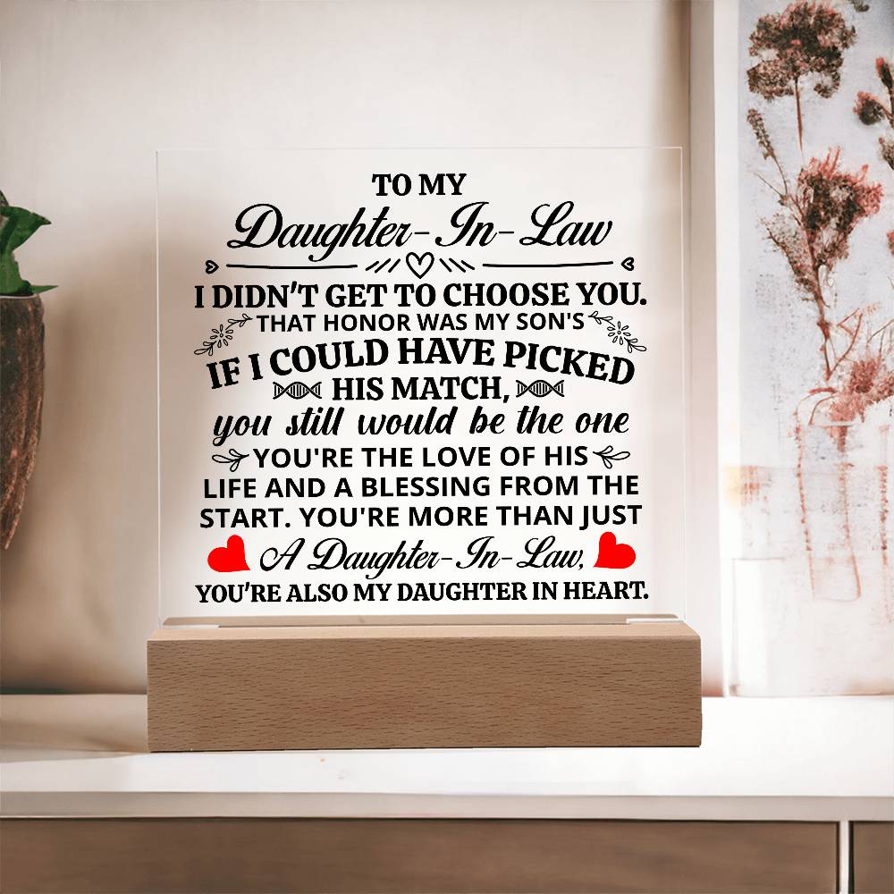 To My Daughter-in-Law – Honor Square Plaque