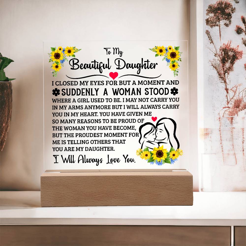 To My Daughter – Square Plaque