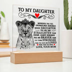 To My Daughter – Lion Crown Square Plaque