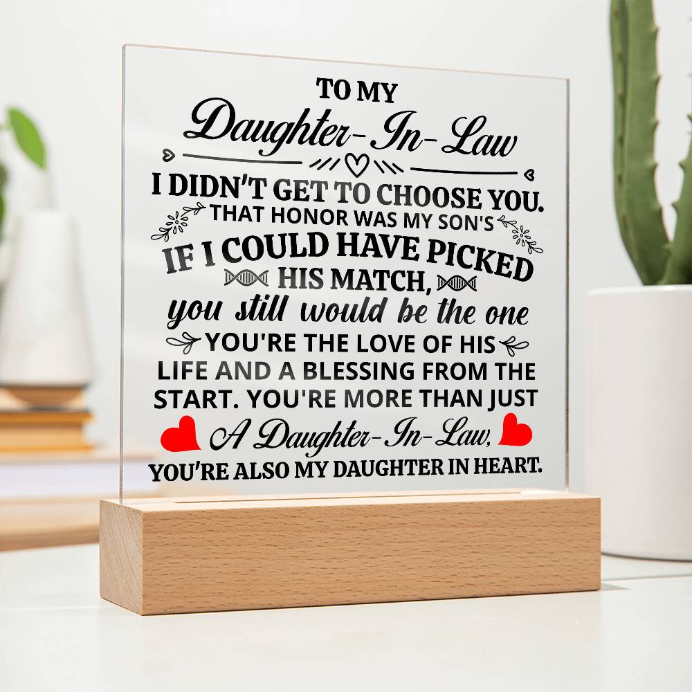 To My Daughter-in-Law – Honor Square Plaque
