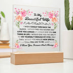 To My Beautiful Wife – Square LED Plaque
