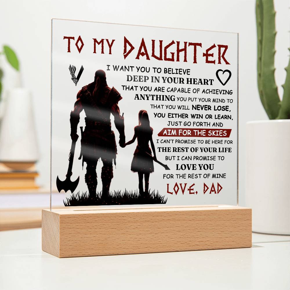 To My Daughter – Viking Square Plaque