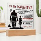 To My Daughter – Viking Square Plaque